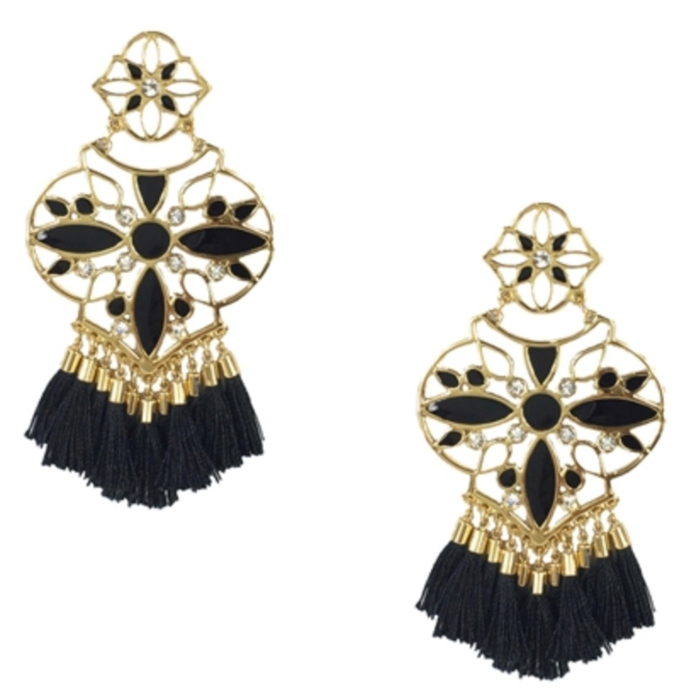 Moroccan Tile Statement Earrings - image 1